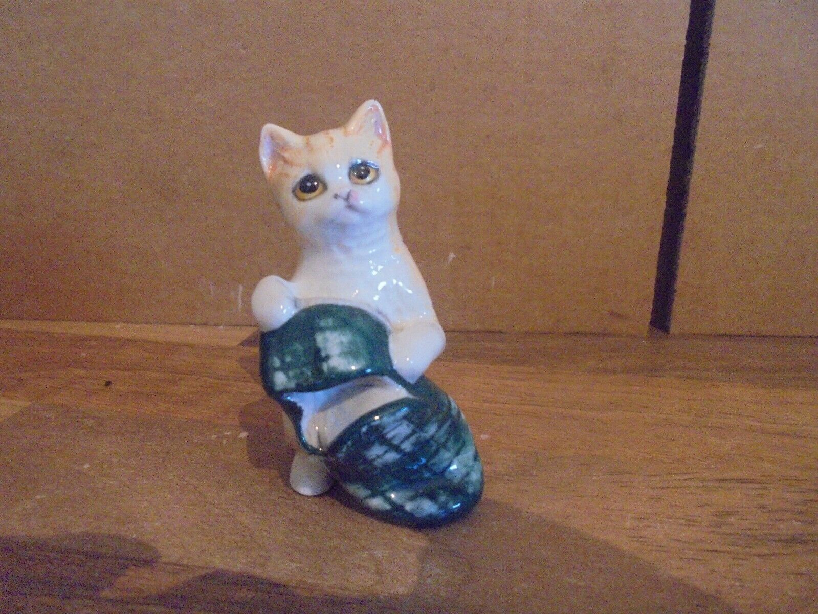 Royal Doulton China - Ginger Striped Cat With Slipper Figure