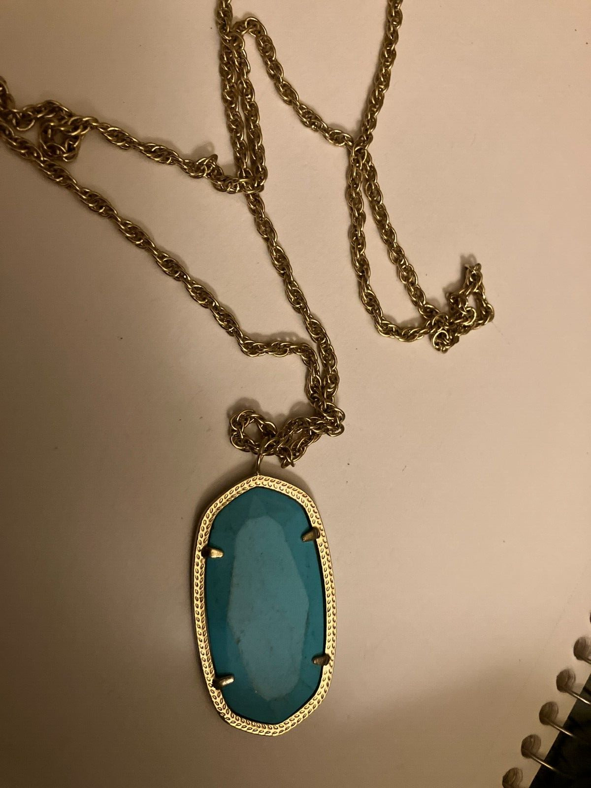 vintage estate faux turquoise chain  necklace