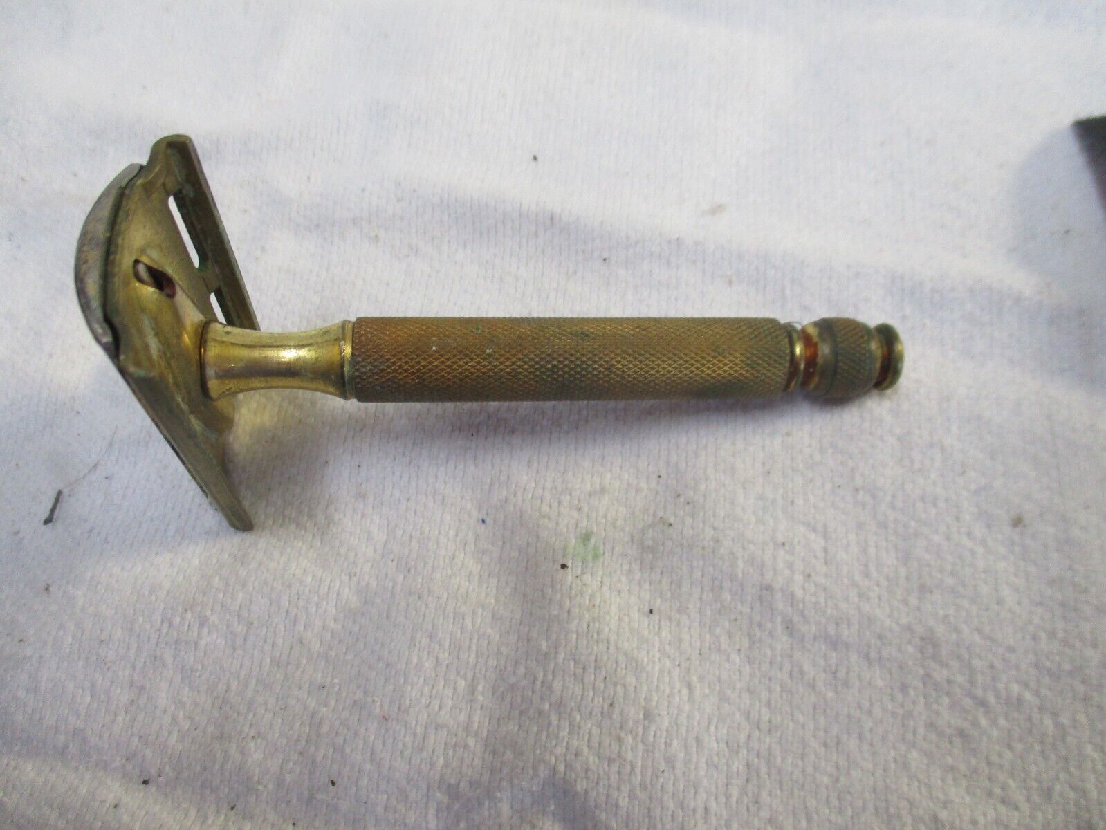 Rare Golden Gillette Brass and Copper Razor Shaver Double Edge Pat Off Made USA