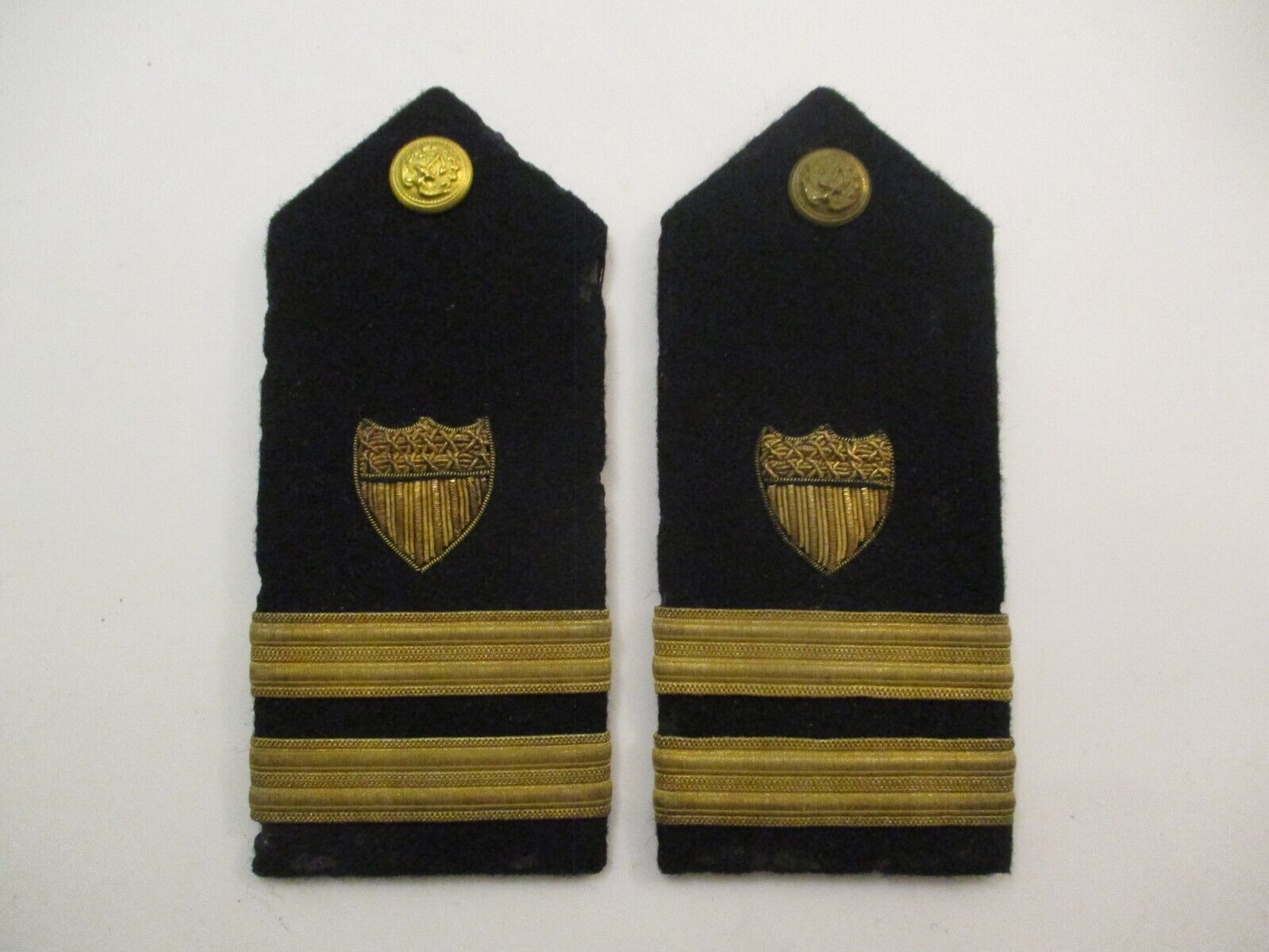 Vintage c1950s US Navy Coast Guard Officer Lieutenant Shoulder Boards Pair