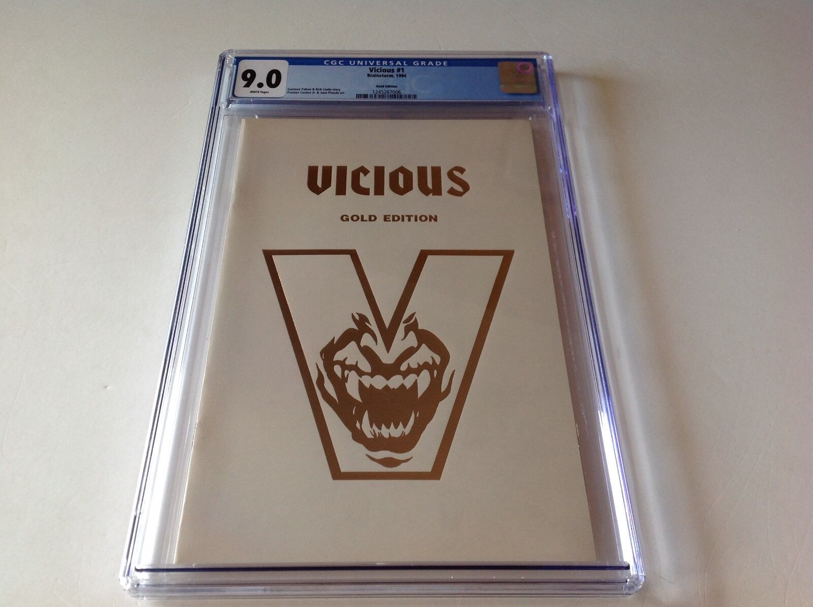 VICIOUS 1 CGC 9.0 WHITE VAMPIRE RARE GOLD EDITION VARIANT BRAINSTORM COMICS 1994