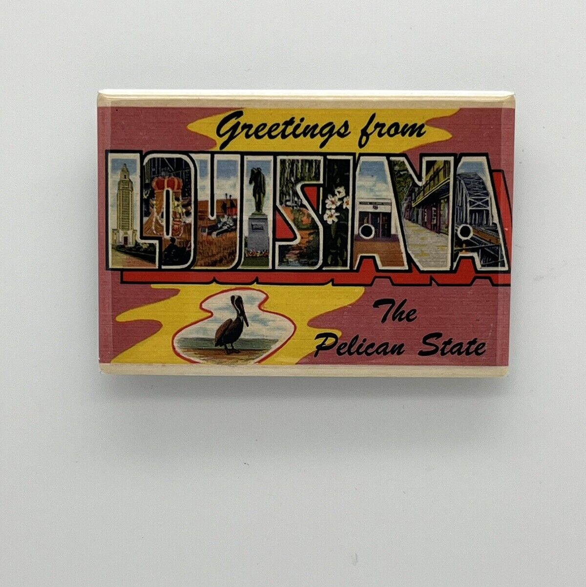 Louisiana Vintage Postcard Souvenir Refrigerator Magnet