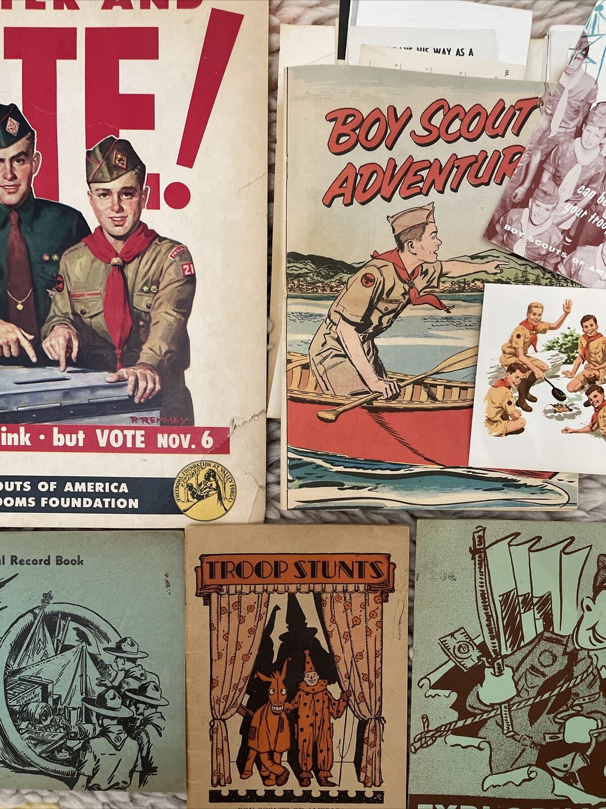 1930’s Large Lot of VINTAGE BSA BOY SCOUTS OF AMERICA PAPER Poster Booklet Book