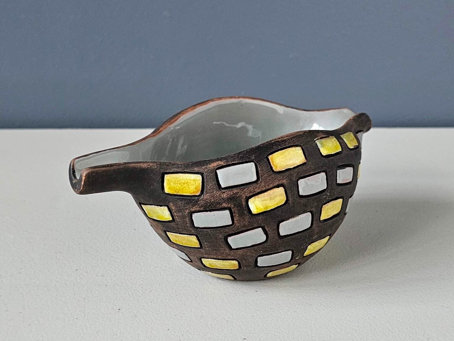 Rare Aldo Londi / Raymor 1960s Italian Glazed Ceramic Bowl for Bitossi