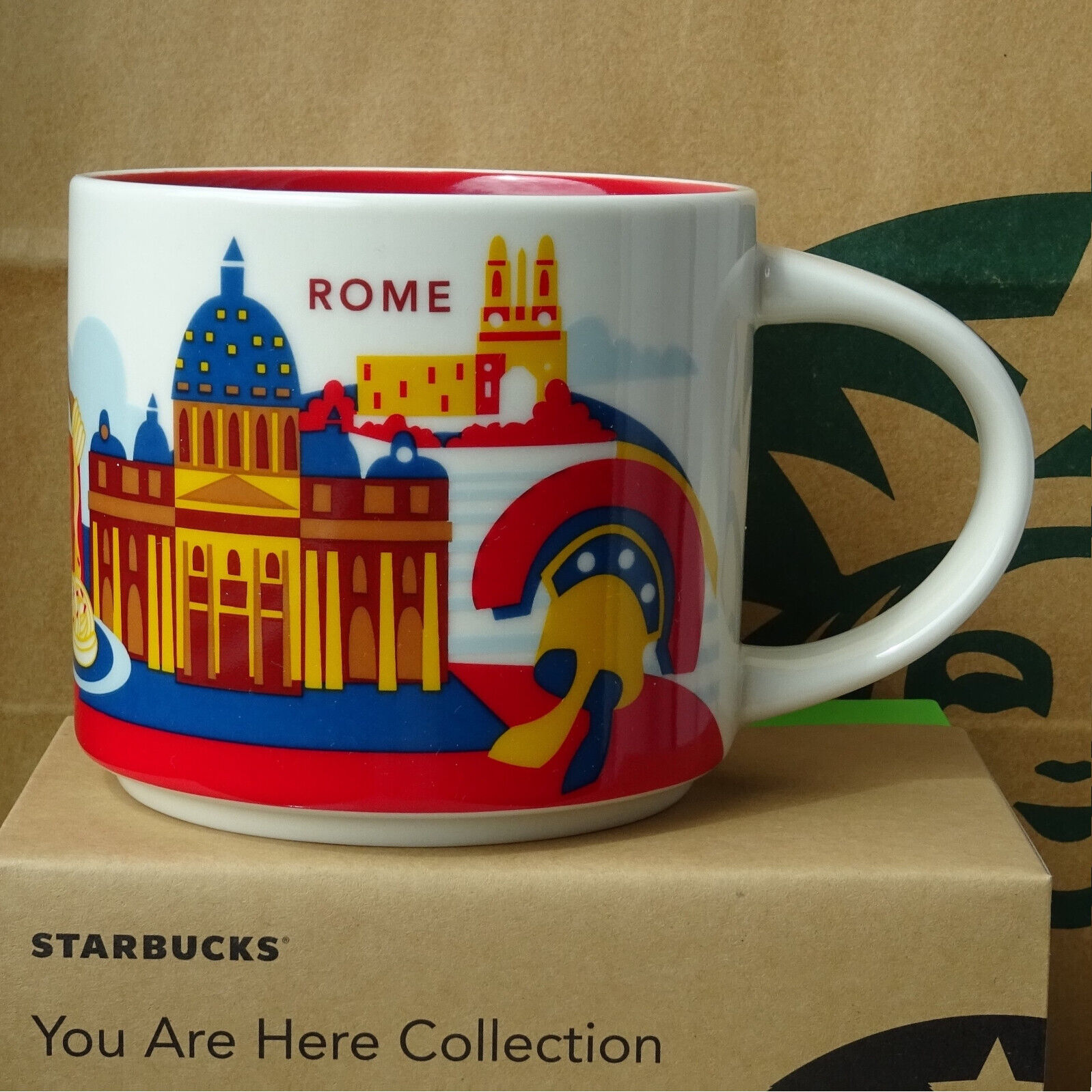 Starbucks City Mug Cup You are here Series YAH Rome Roma Italy 14oz NEW