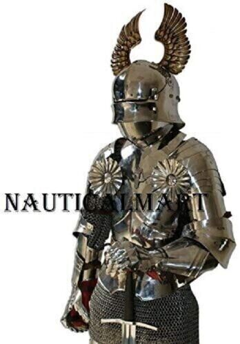 Knight Gothic Full Suit Of Armor Wearable German Sallet Armor Costume