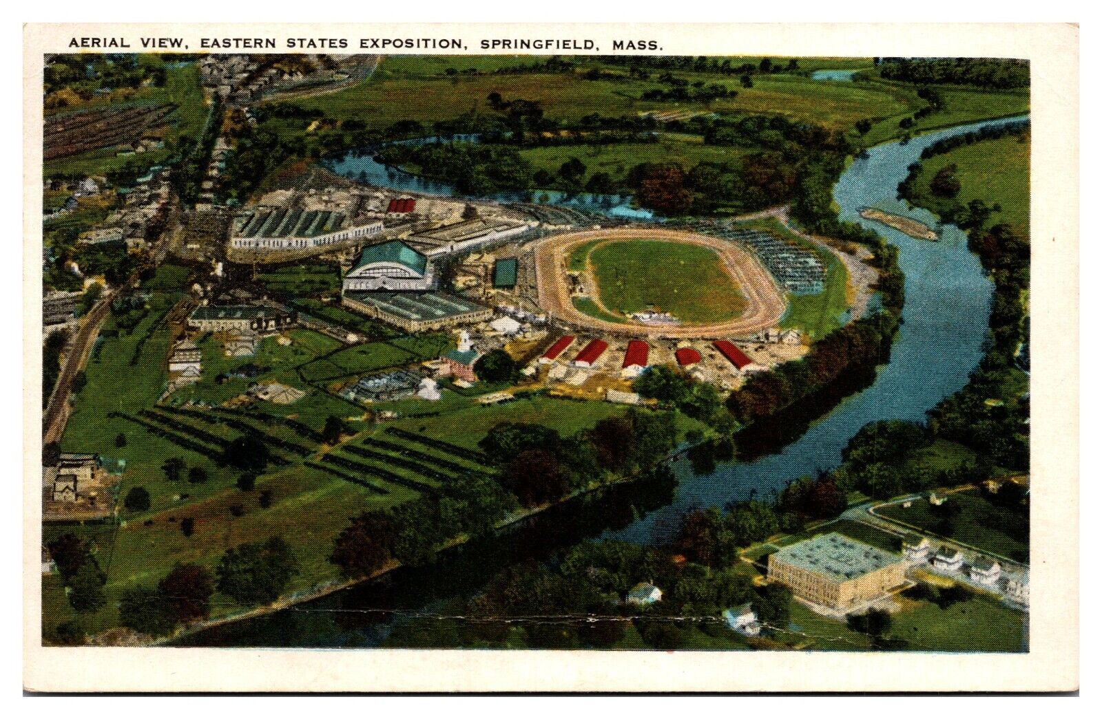 1934 Aerial View, Eastern States Expo, Springfield, MA Postcard