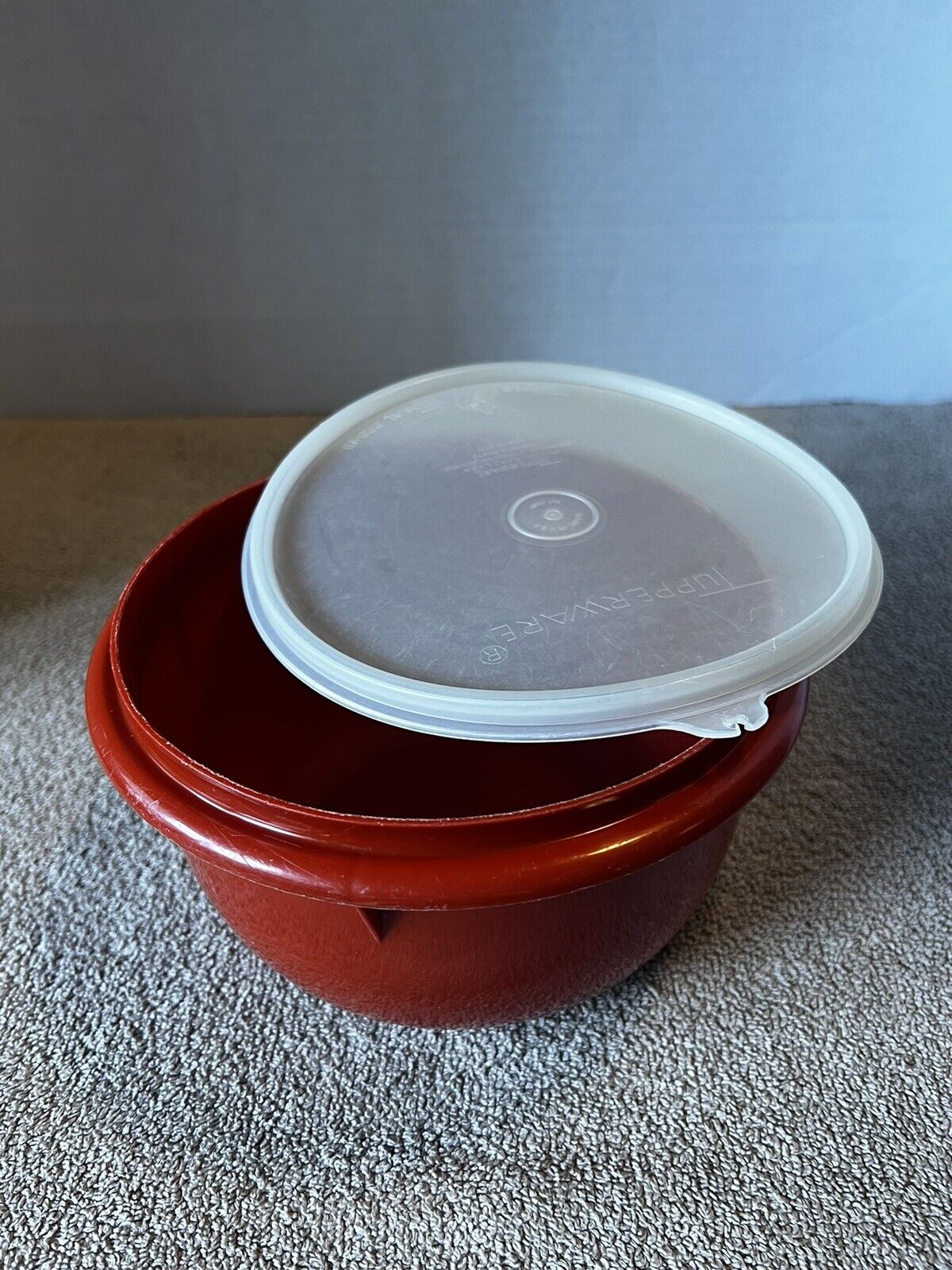 Vintage Tupperware Mixing Storage Bowl Red  271 With Lid