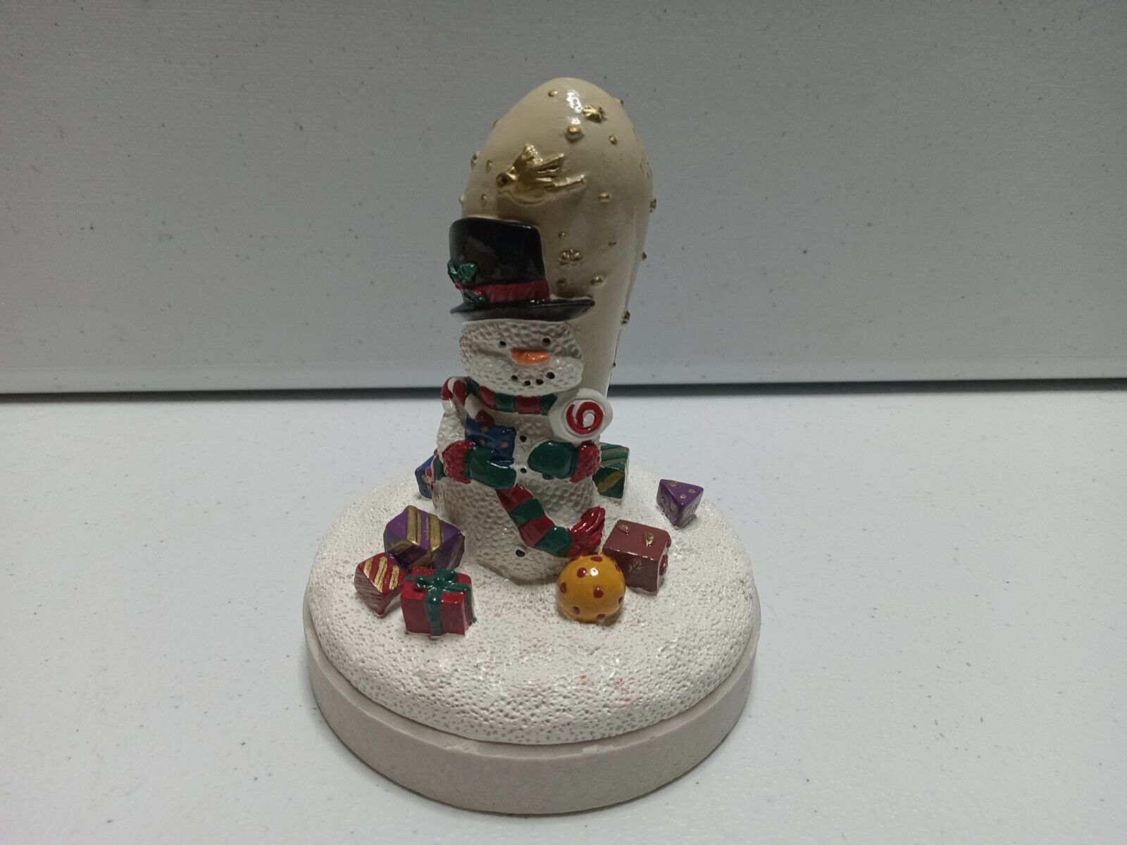 Vintage Norpro Snowman Hand Painted Christmas Cookie Stamp 5” 