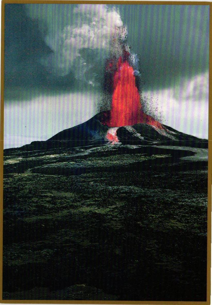 A Magnificent Fiery Fountain Eruption Pu\'u O\'o Kilauea Hawaii Postcard