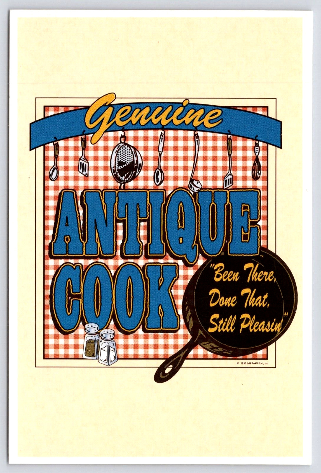 Postcard Genuine Antique Cook Been There Done That Still Pleasin'
