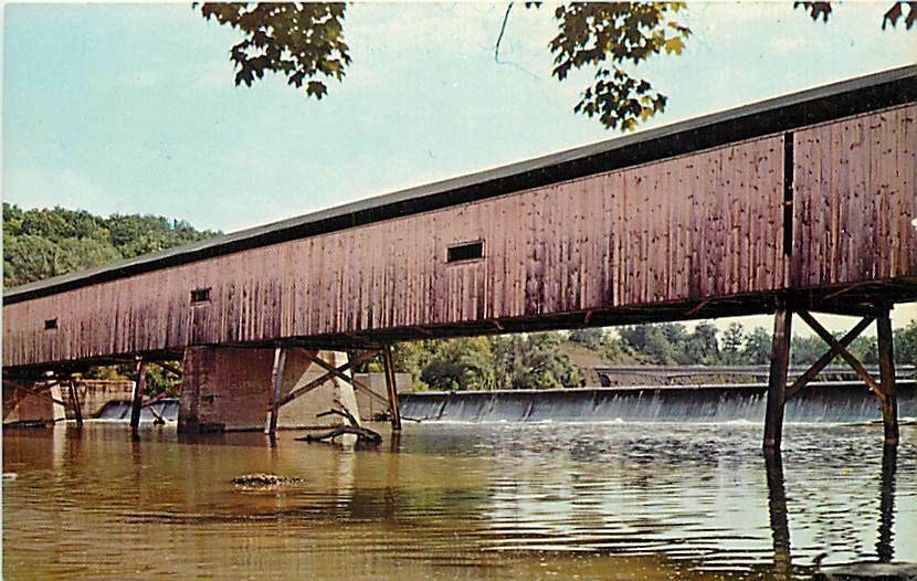 Covered Bridge Harpersfield Ohio OH Postcard