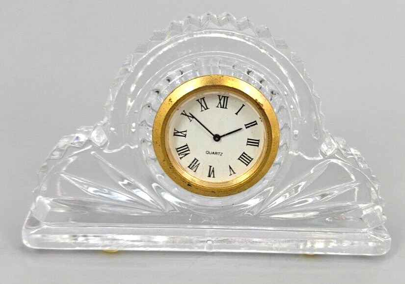 Vintage Glass Mantle Quartz Clock by Princess House~Prism~Sun Catcher~4.75\