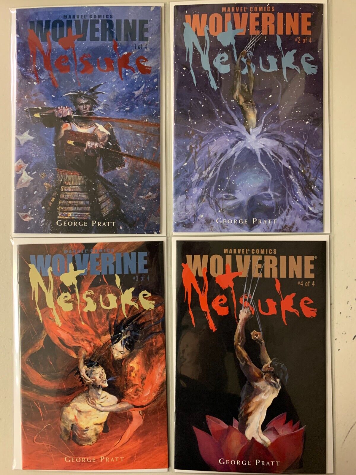 Wolverine Netsuke set #1-4 4 diff 8.0 (2002-03)