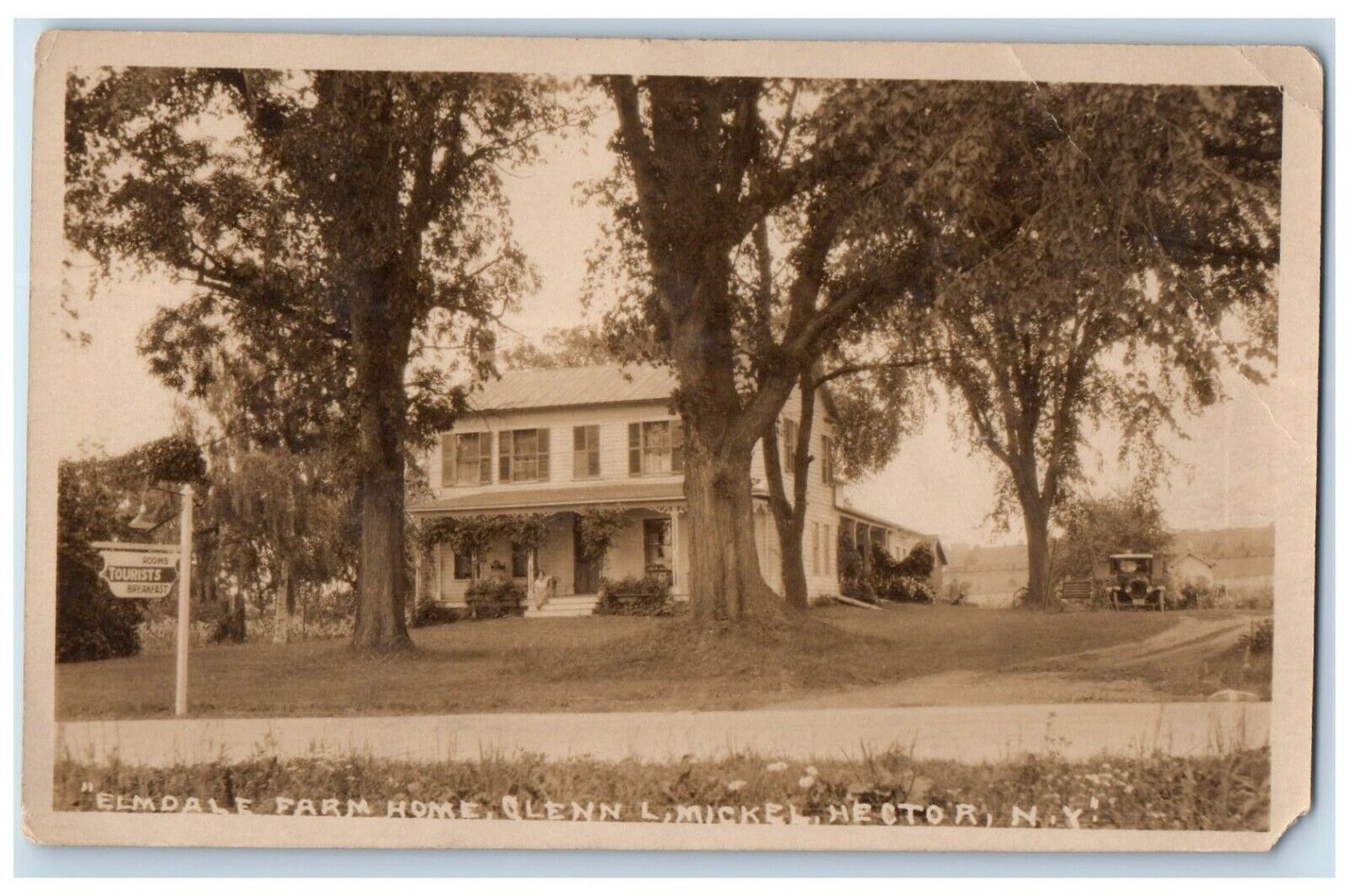 c1910's Elmdale Farm Home Glenn L. Mickel Hector NY RPPC Photo Antique Postcard