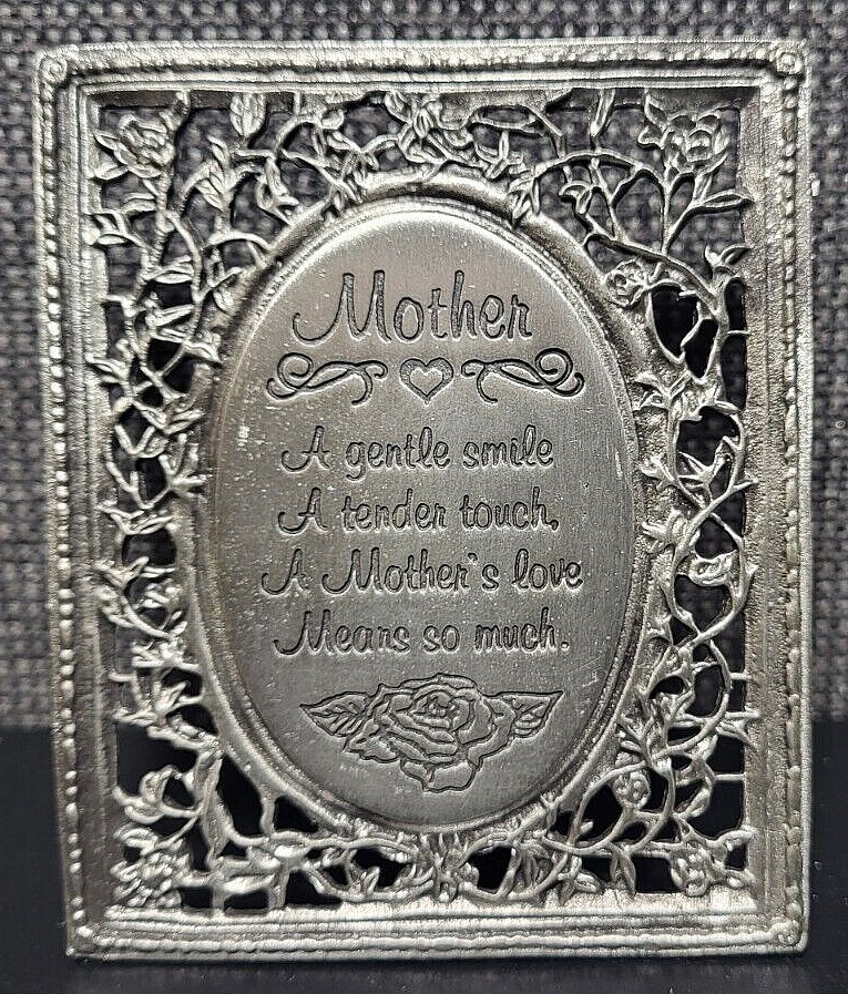 Cathedral Art  Mother\'s Day PEWTER FRAMED PLAQUE 3-1/2\