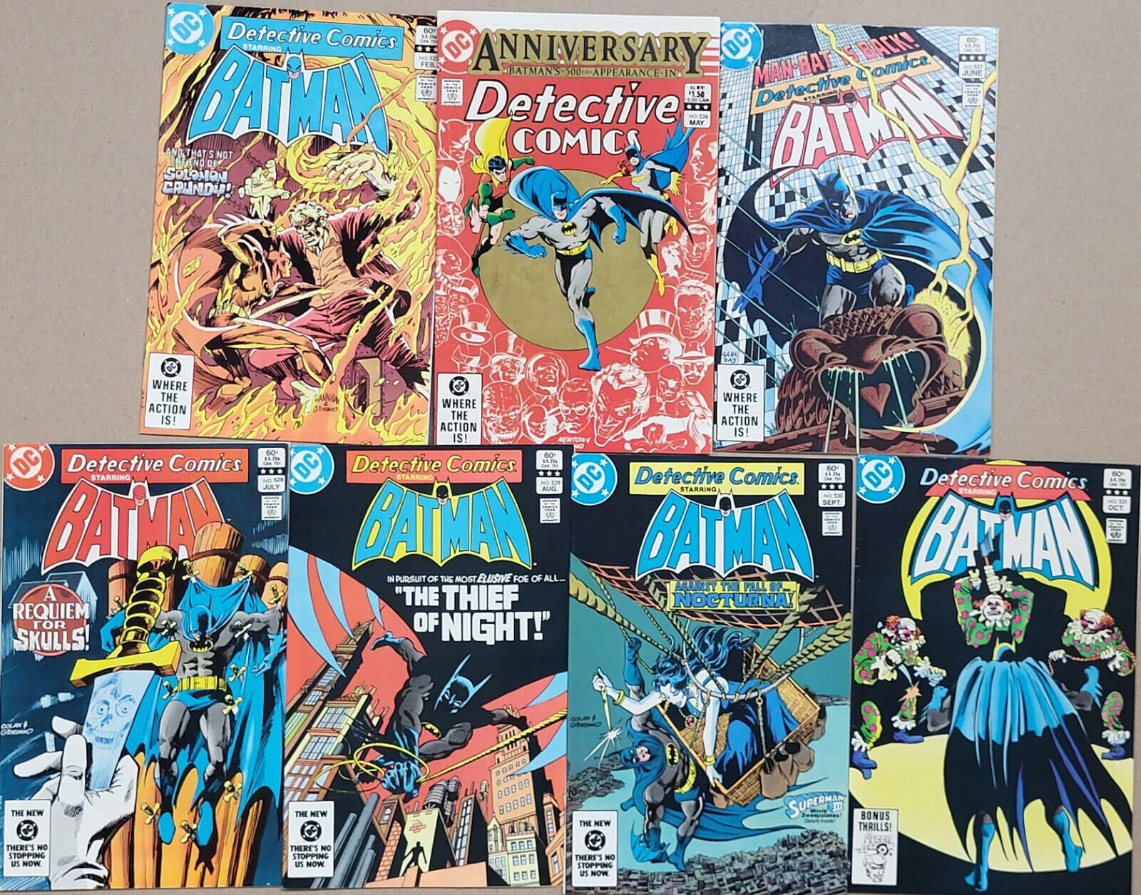 Lot of 7 Comics: Detective Comics by DC Comics #523, 526-531    ~1983   
