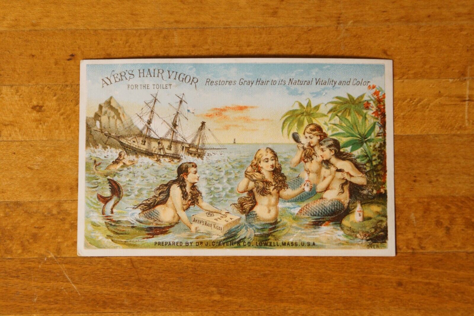 Antique Victorian Trade Card Ayer\'s Hair Vigor Fred Brownie Druggist Dundee ILL