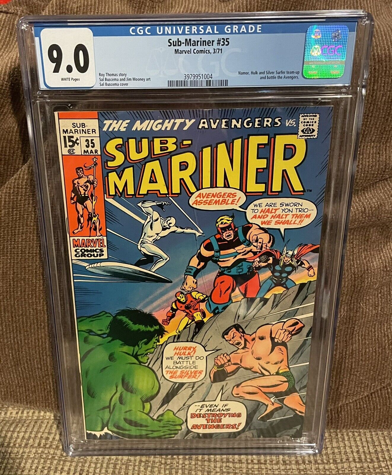 Sub-Mariner #35 1971 CGC 9.0 White Pages Pre-Defenders Silver Surfer, Hulk, Thor