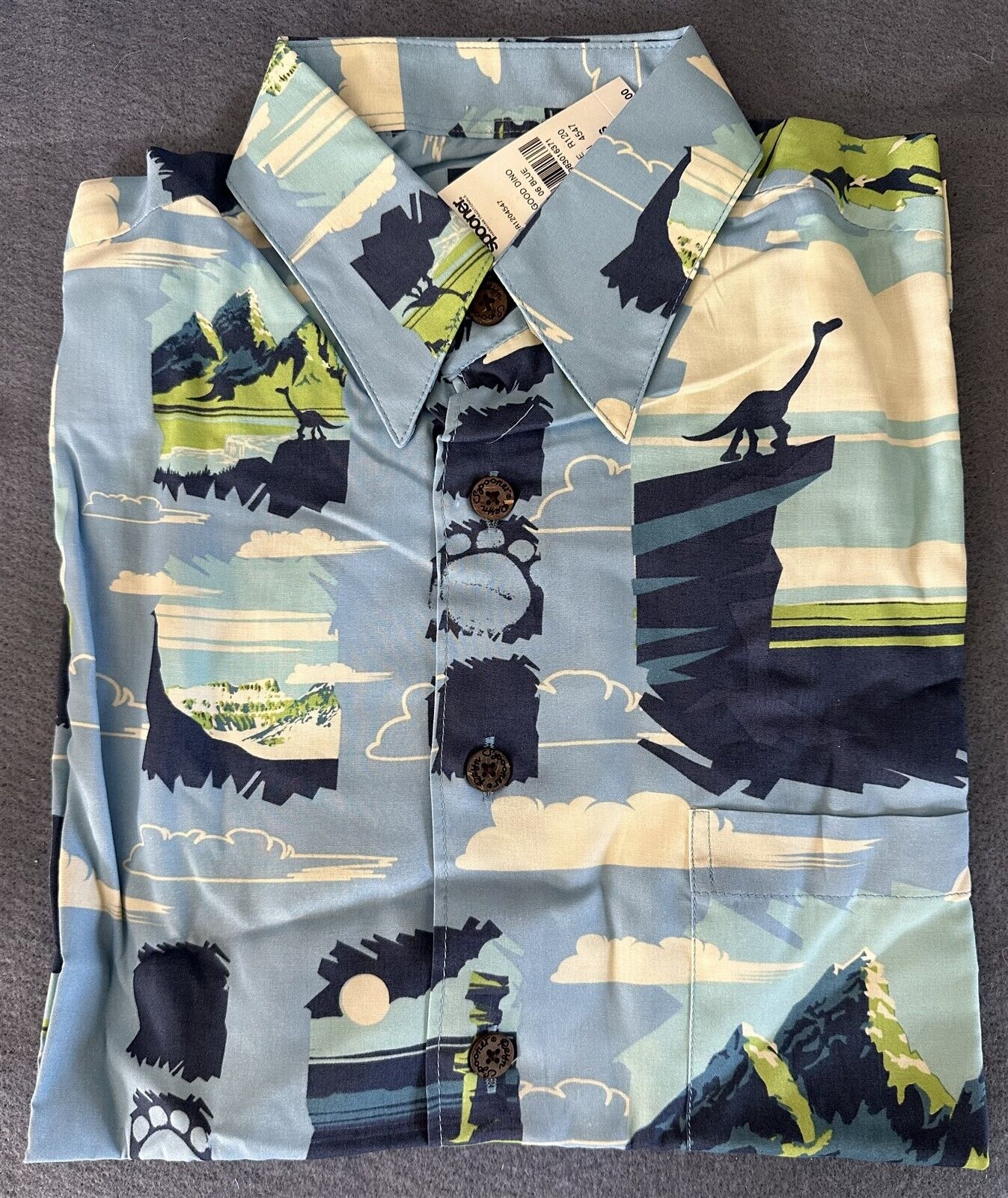 Disney Pixar Studios The GOOD DINOSAUR Reyn Spooner Hawaiian Shirt NWT Size XS