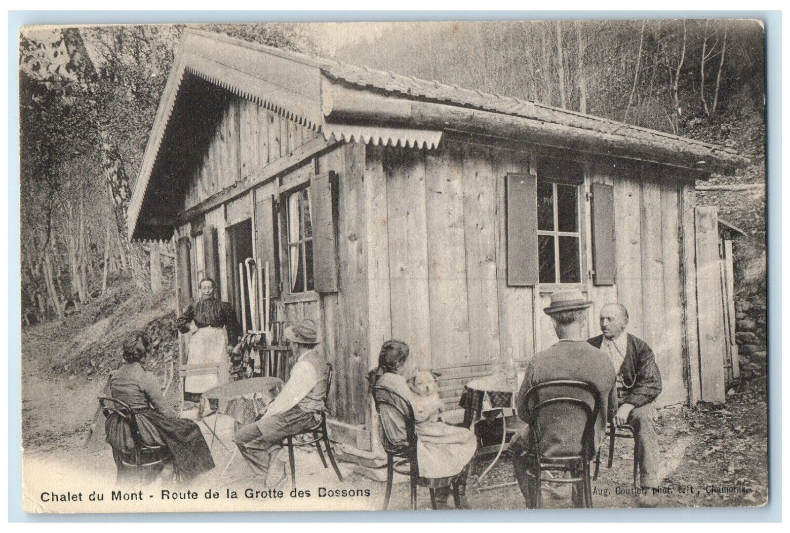 c1940's Route De La Grotte Des Bossons Chalet Du Mont Ukraine Antique Postcard