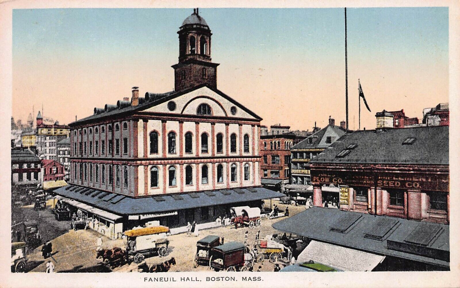 Faneuil Hall, Boston, Massachusetts, Early Postcard, Unused 