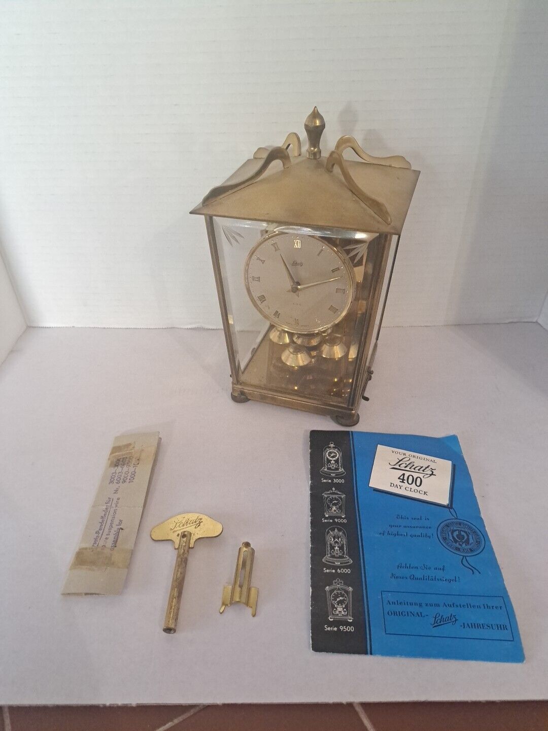Vintage Schatz & Sohne 400 Day German Torsion Pendulum #53 Carriage Clock.