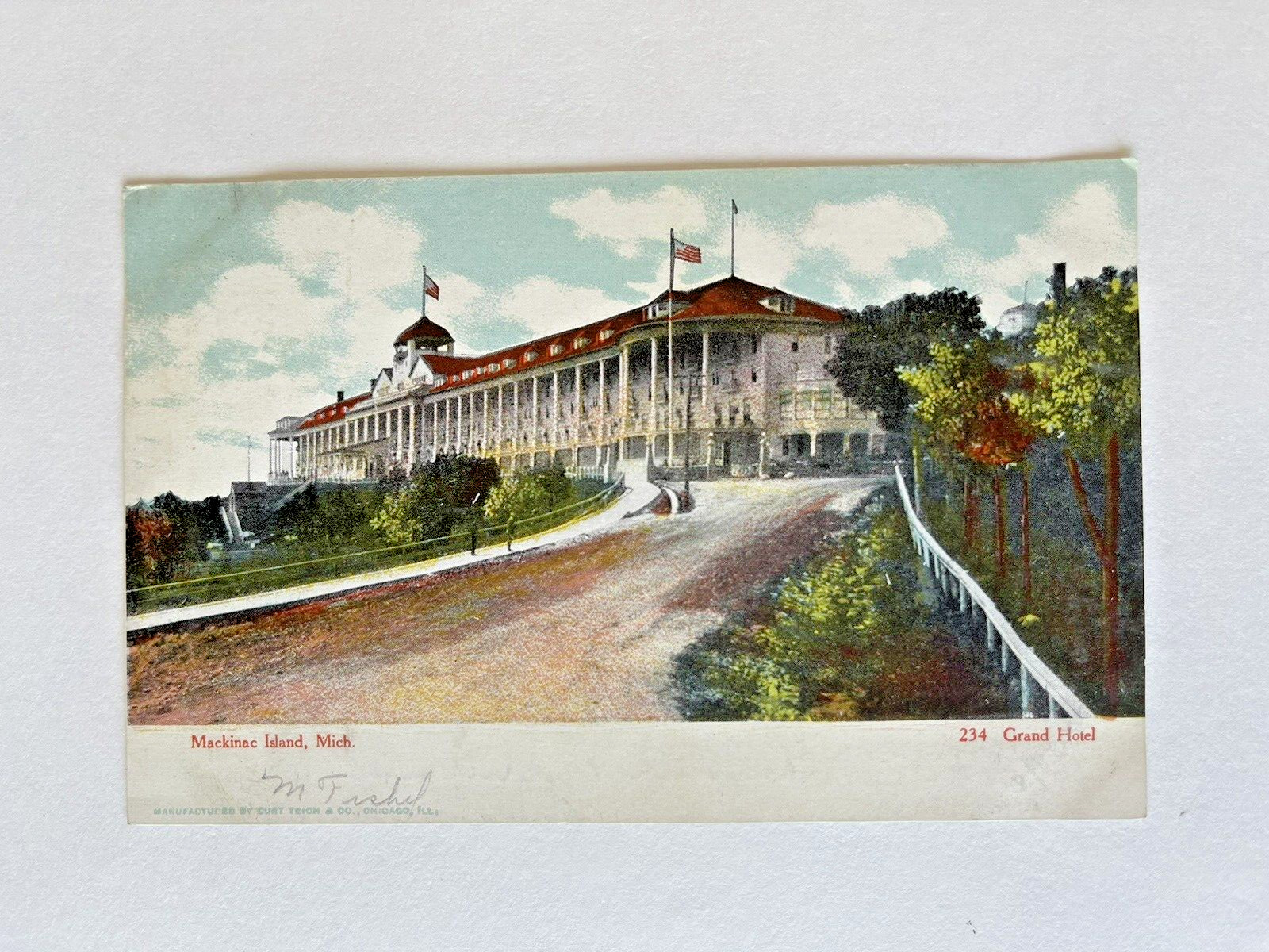 1906 Antique Vintage Postcard 234 GRAND HOTEL Mackinac Island MI Curt Teich PC