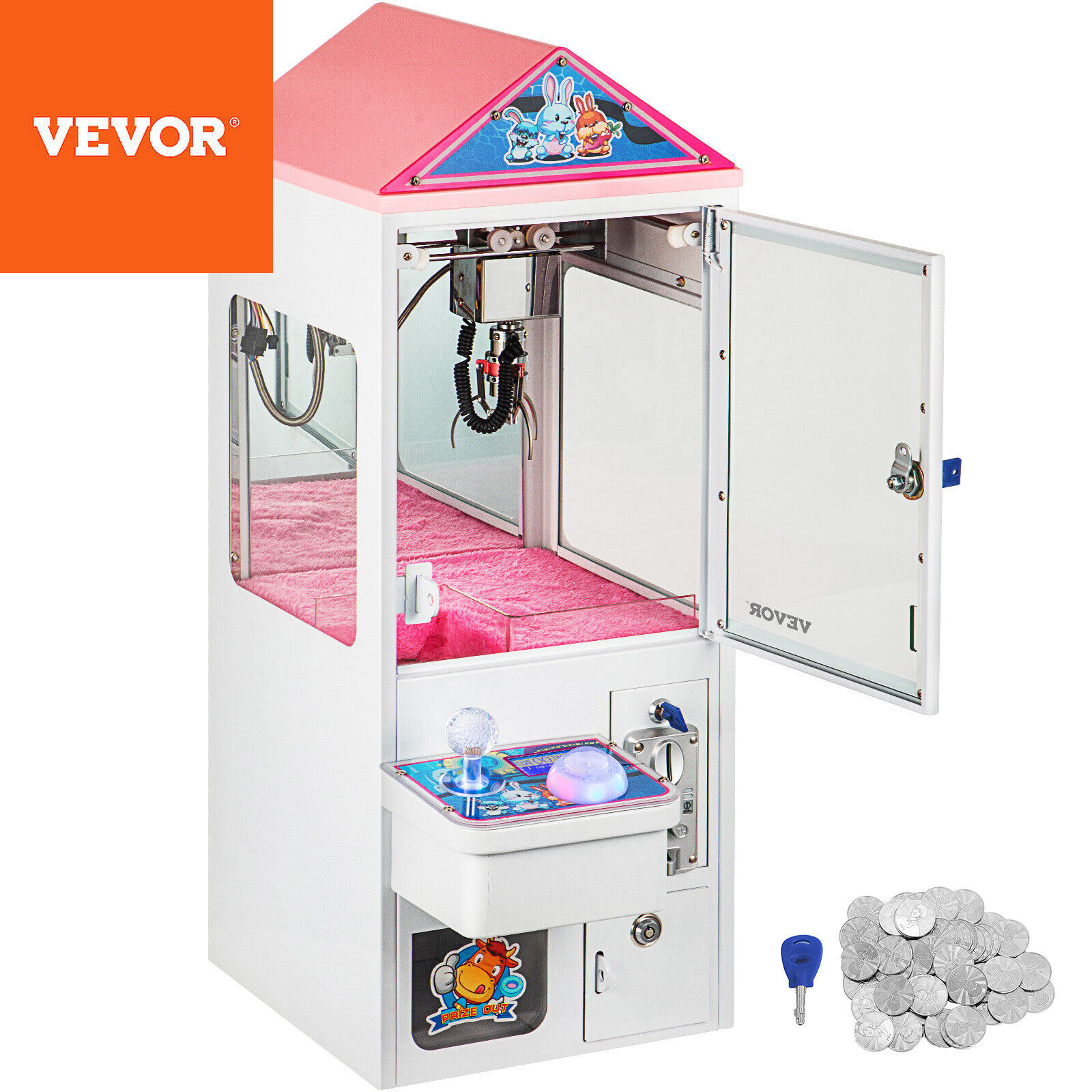 VEVOR Mini Claw Crane Machine 110V Metal Case Bar Candy Toy Catcher Shake-Proof