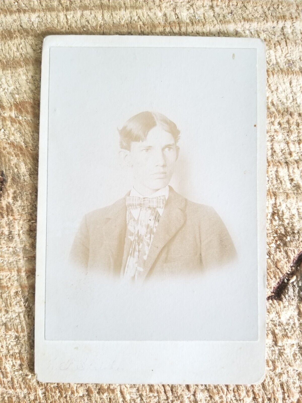 YOUNG MAN.IDENTIFIED.VTG 1800\'S CABINET PHOTO*CP14