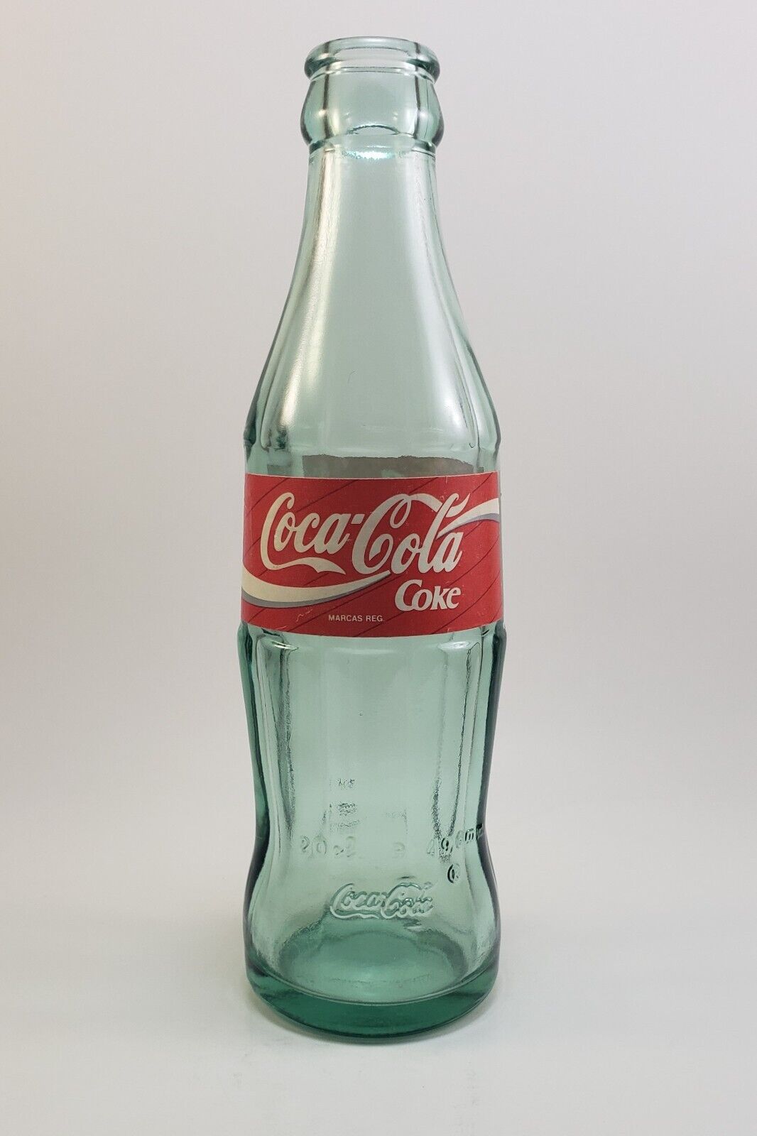 Vintage Spain Coca-Cola Coke 1991 Red Paper Label Green Glass Bottle 20 cl 7.5\