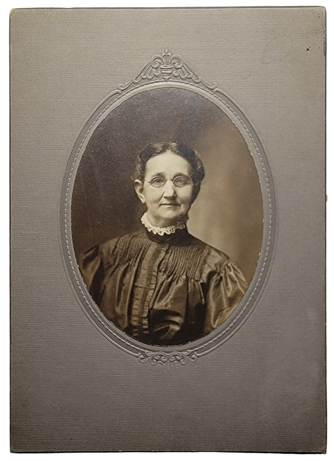 Antique Real Photo Photograph Card Elderly Woman Grandmother Fancy Black Dress