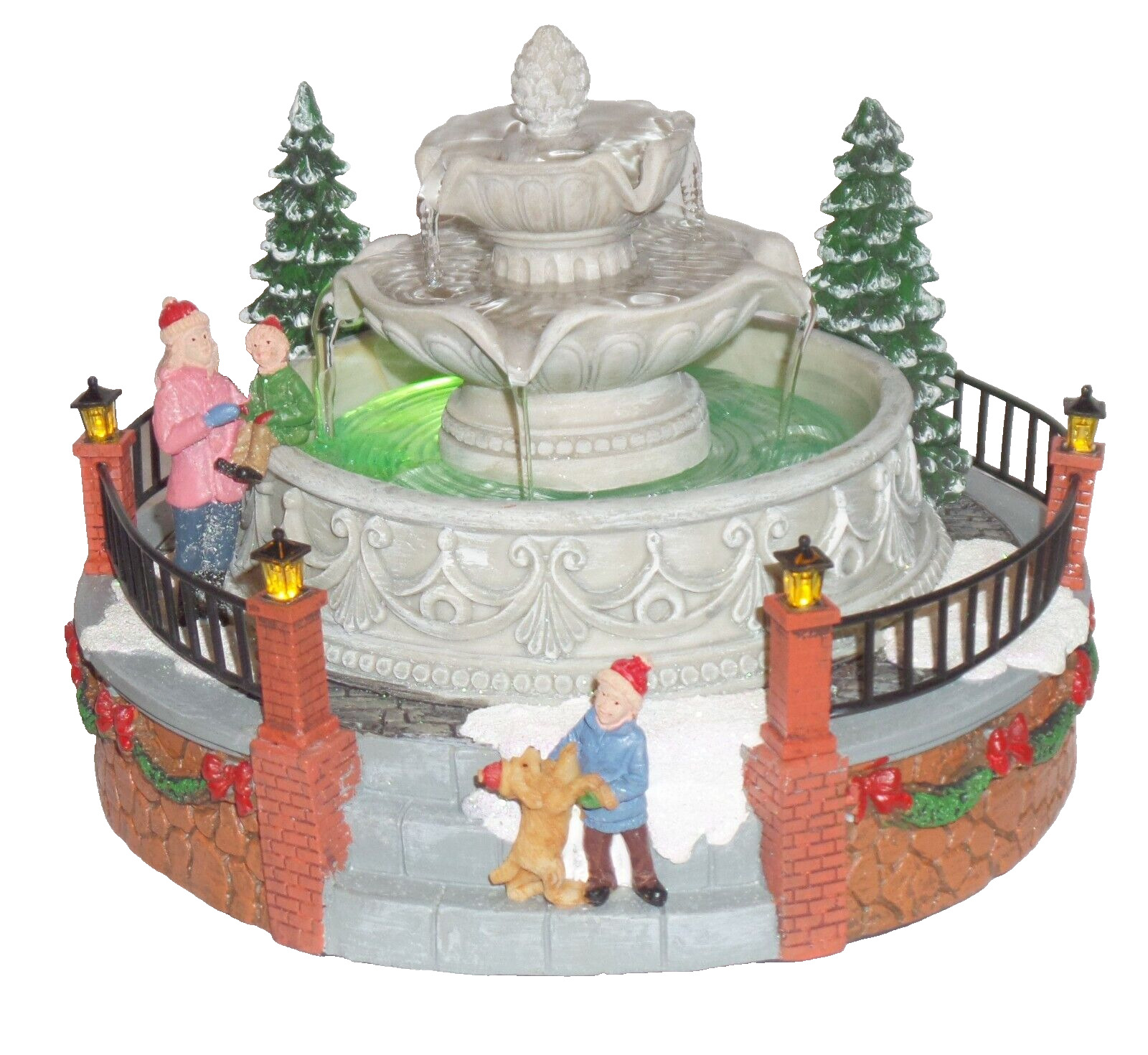 Holiday Time Christmas Village Water Fountain with Color Changing LED Lights