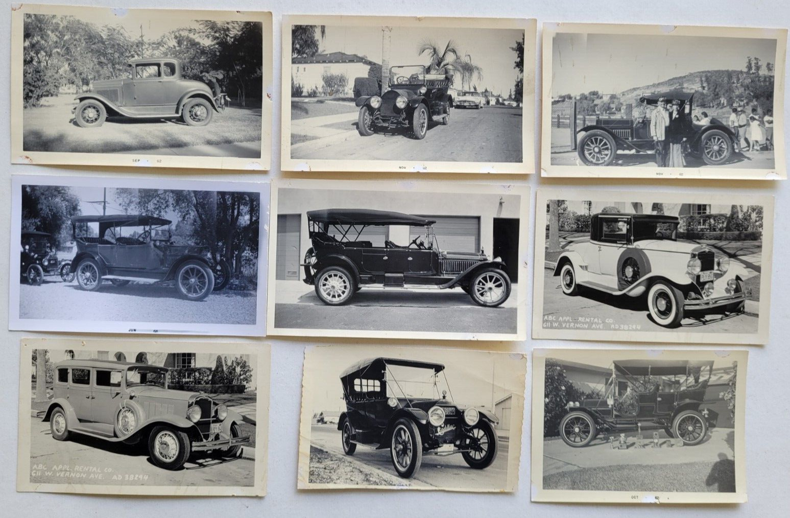 1962 PHOTOS...VERY OLD ELEGANT AMERICAN CARS 1910\'S TO 1930\'S LOT OF 9
