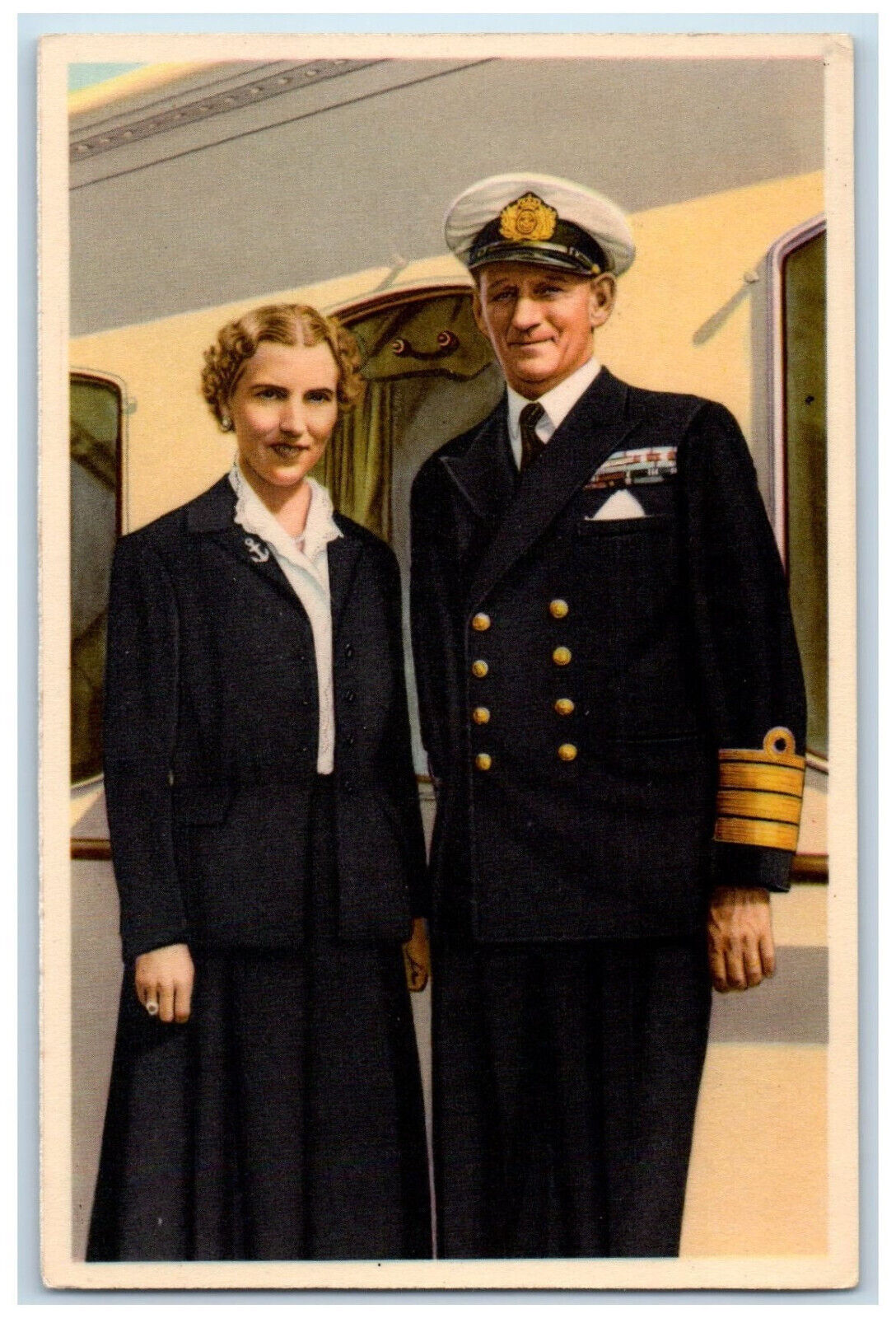 1923 The King and Queen Onboard the Dannebrog Denmark Air Mail Postcard