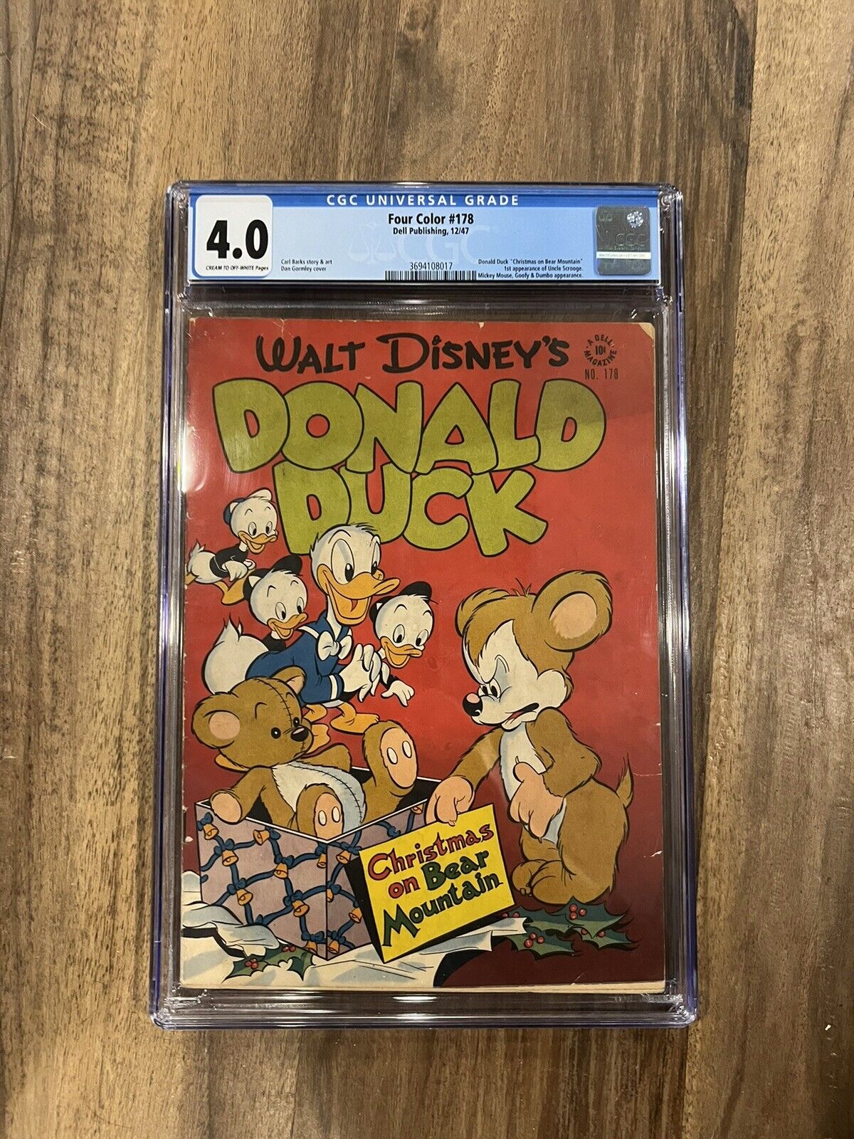 Four Color #178 Donald Duck CGC 4.0 1st App Uncle Scrooge