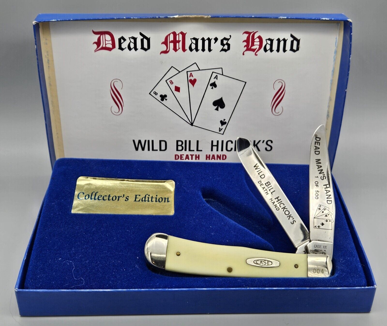 Vintage 1990 Case XX 3254 Wild Bill Hickok\'s Dead Man\'s Hand Knife 1 of 500