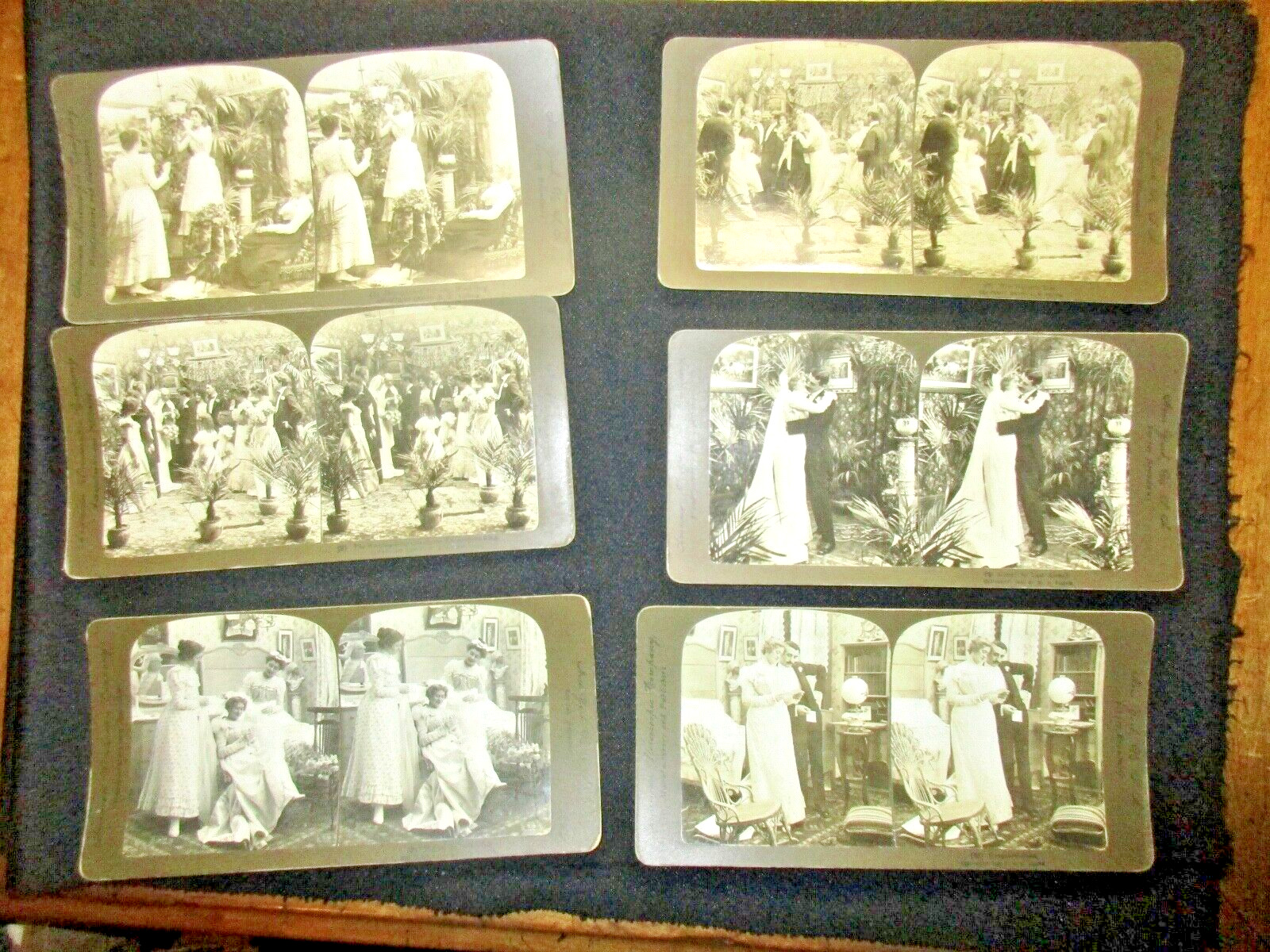 Lot of 6 Stereo View Stereoview Cards American View Co 1900 WEDDING BRIDE #1