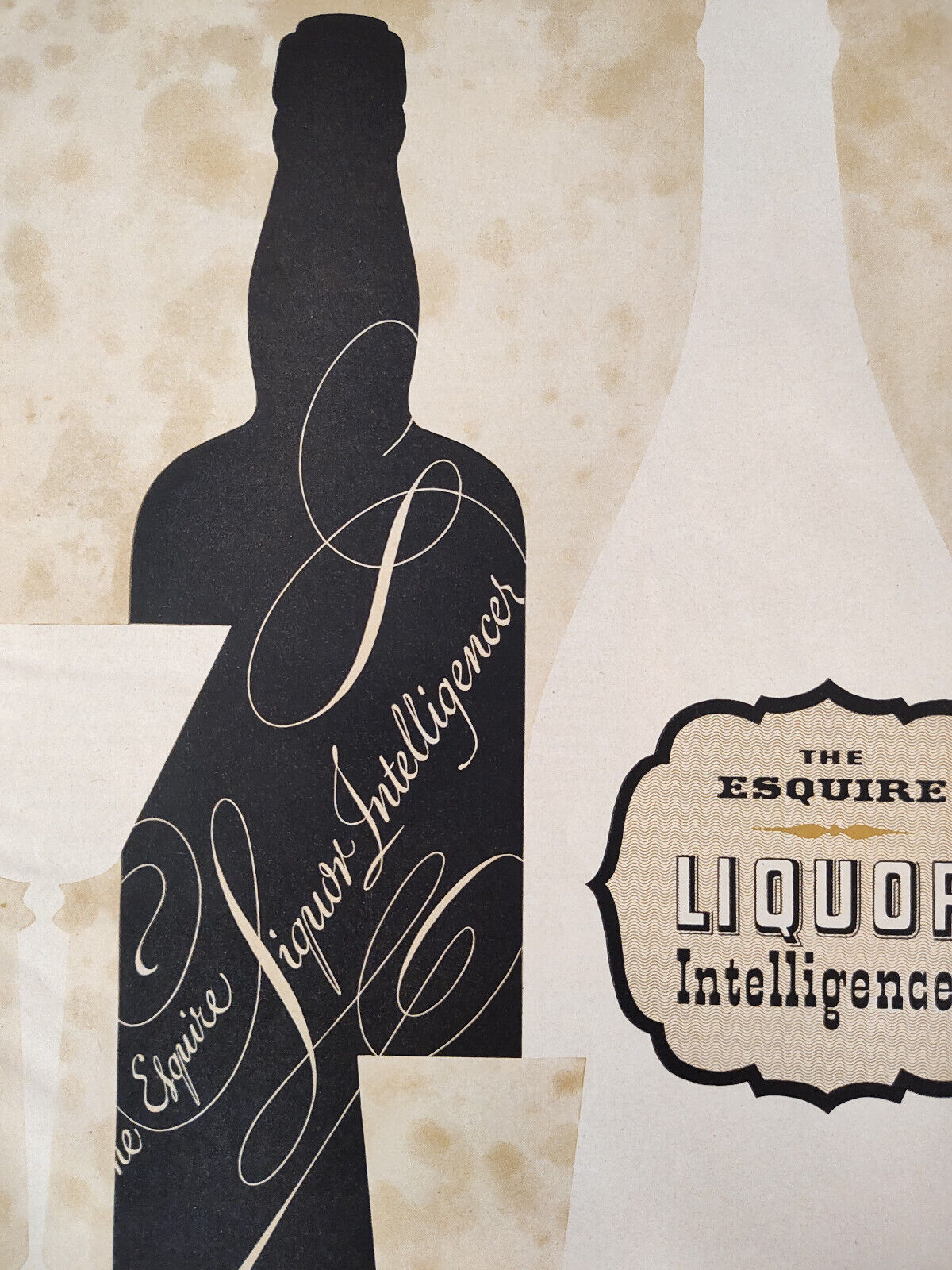 1948 Original Esquire Art Section Liquor Intelligencer Drink like a Gentleman