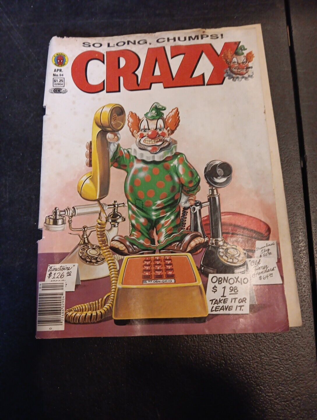 Crazy (Magazine) #94 So Long, Chumps Final Last Issue Marvel 1983 Vintage Comic