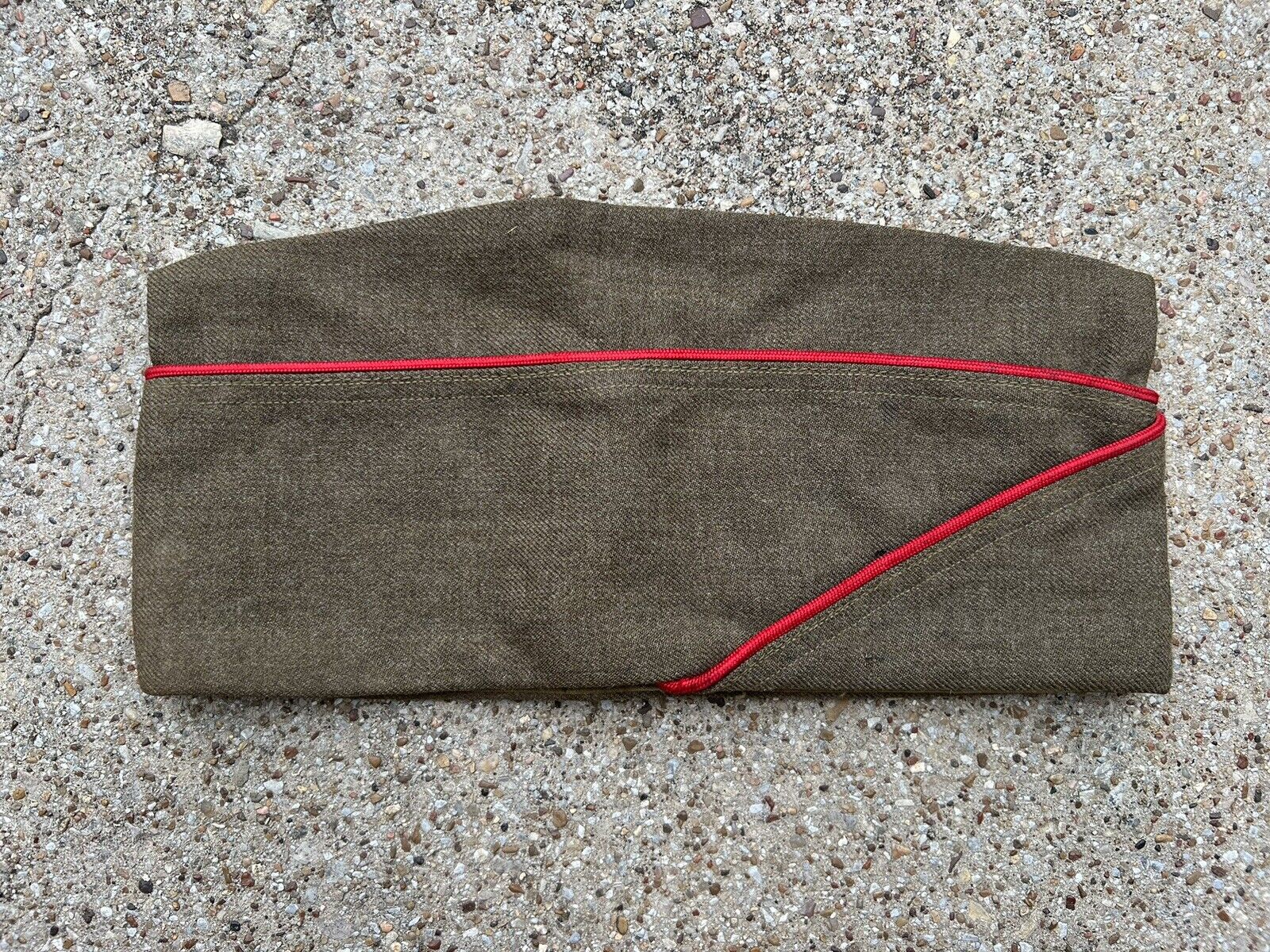 Vtg US Military Army Garrison Envelope Wool Cap Size 7⅛ 7 1/8 M-1950 Dated 1950