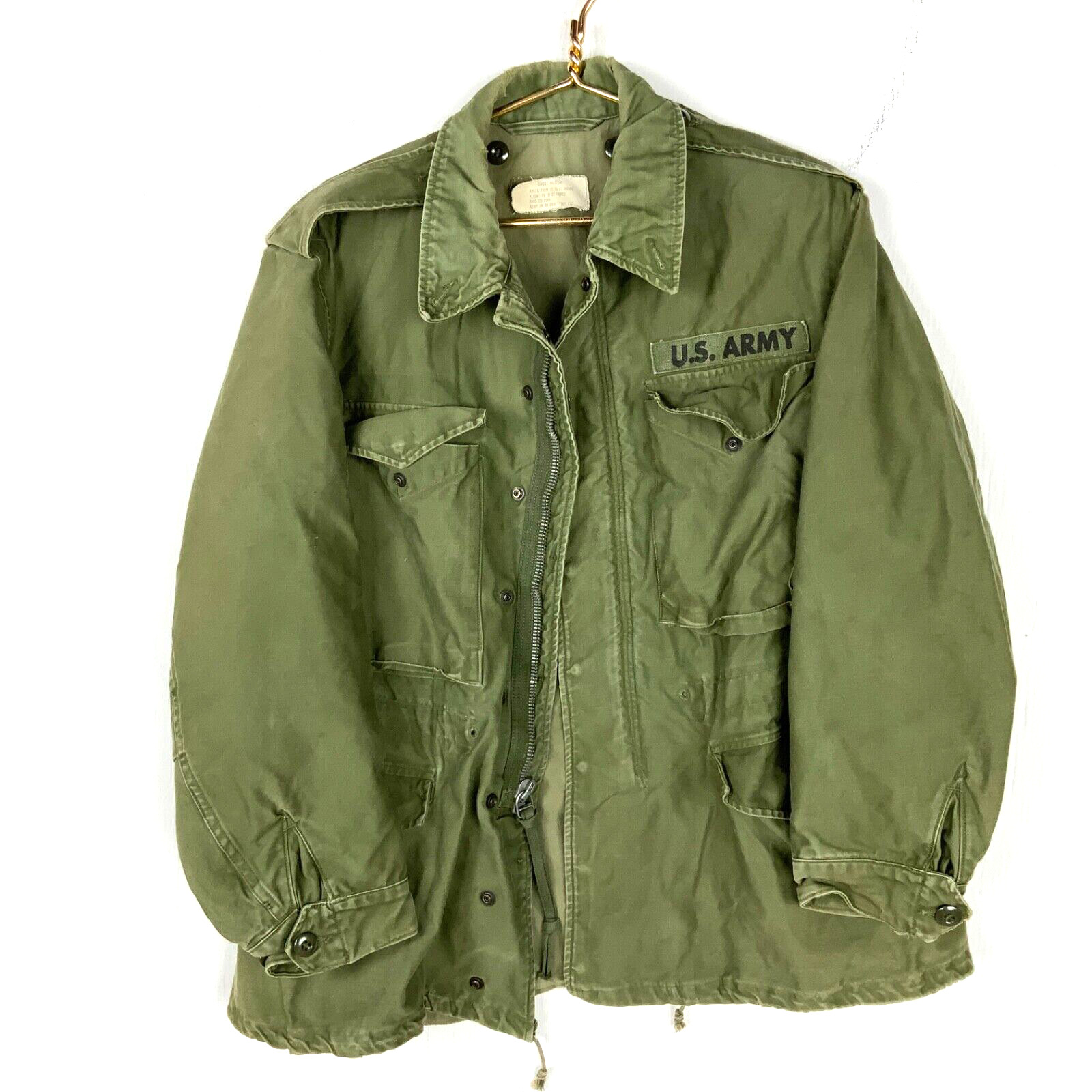 Vintage Us Military Wind Resistant Jacket Size Medium Green Vietnam Era 1963