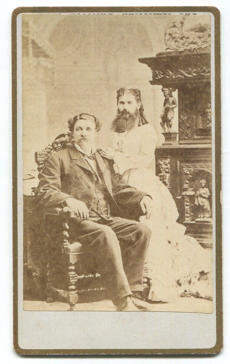 19th c. Eisenmann CDV Photograph, Bearded Lady, Mr. & Mrs. A. Myers