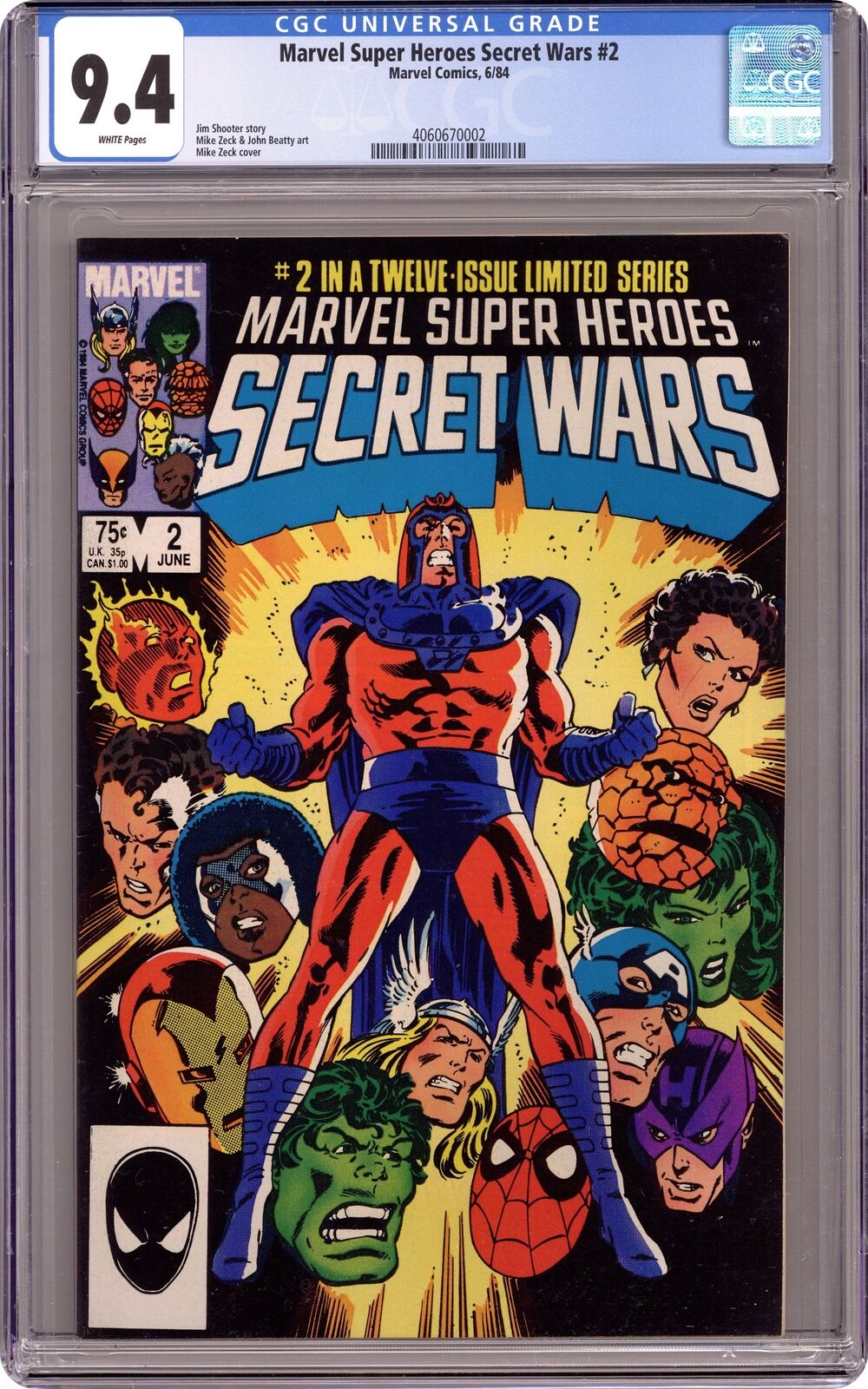 Marvel Super Heroes Secret Wars #2D CGC 9.4 1984 4060670002