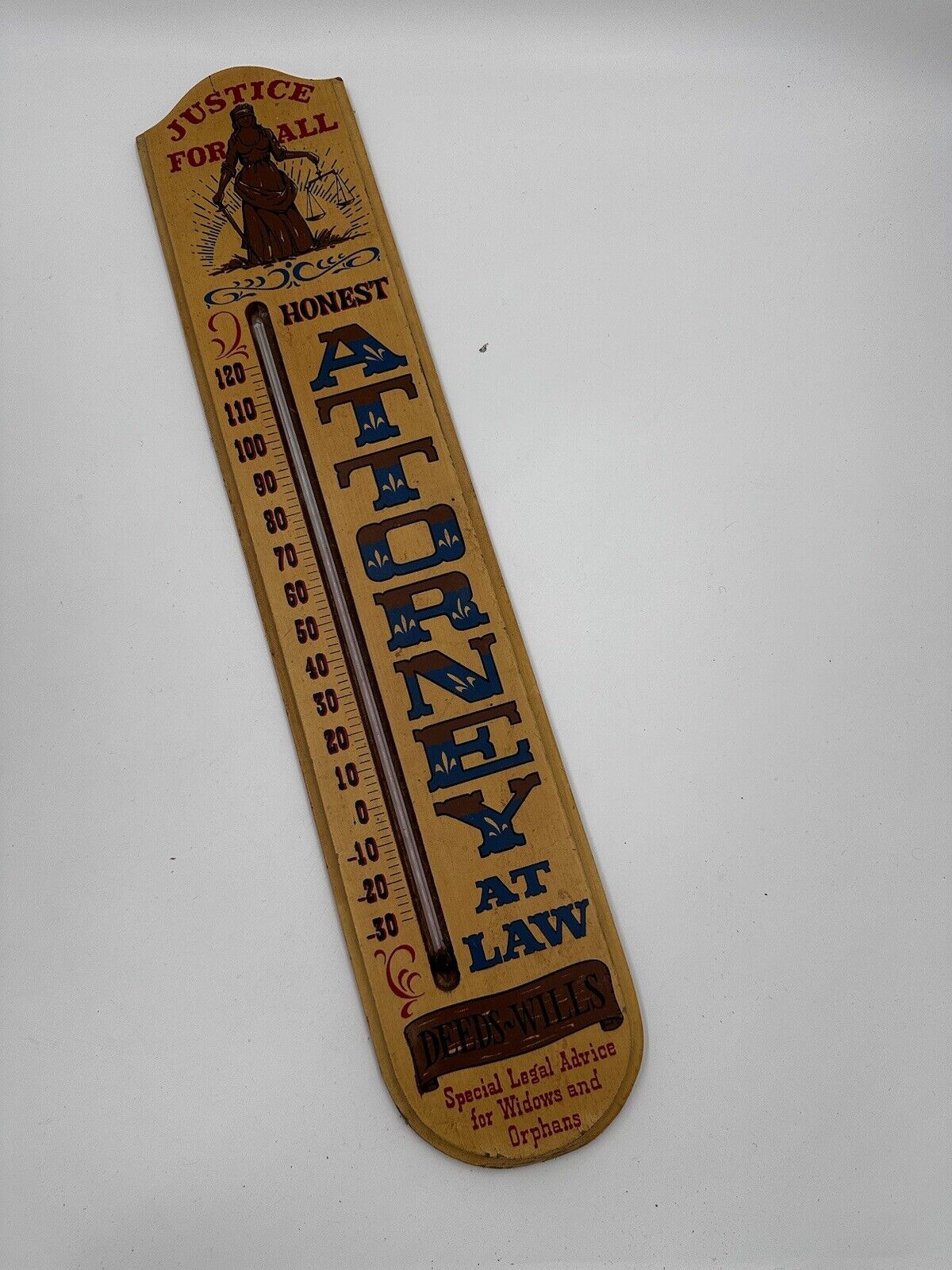 Vintage “justice For All” Thermometer Collectable Still Working