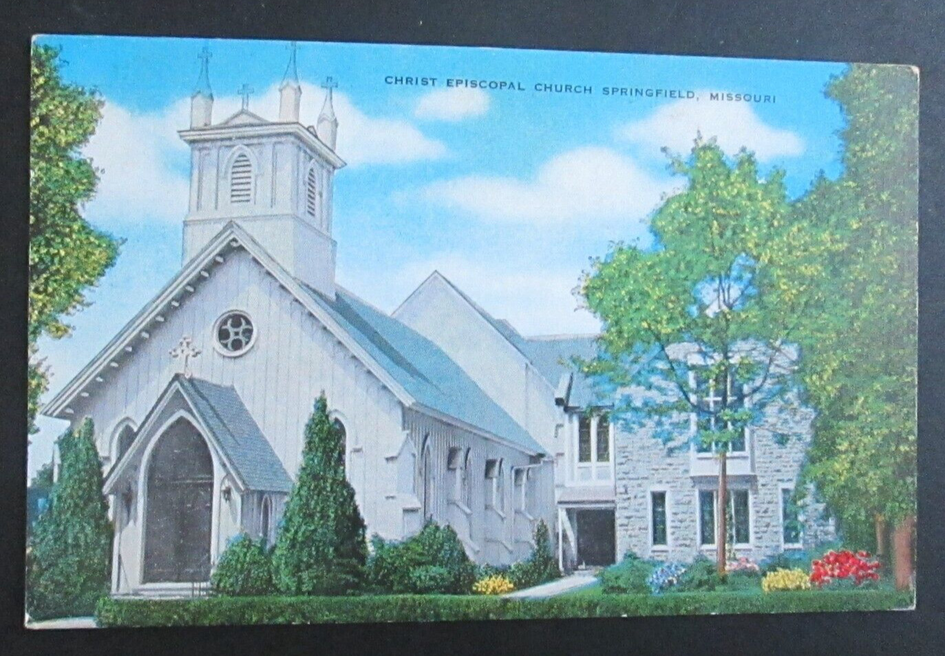 Christ Episcopal Church Springfield MO Unposted Linen Postcard