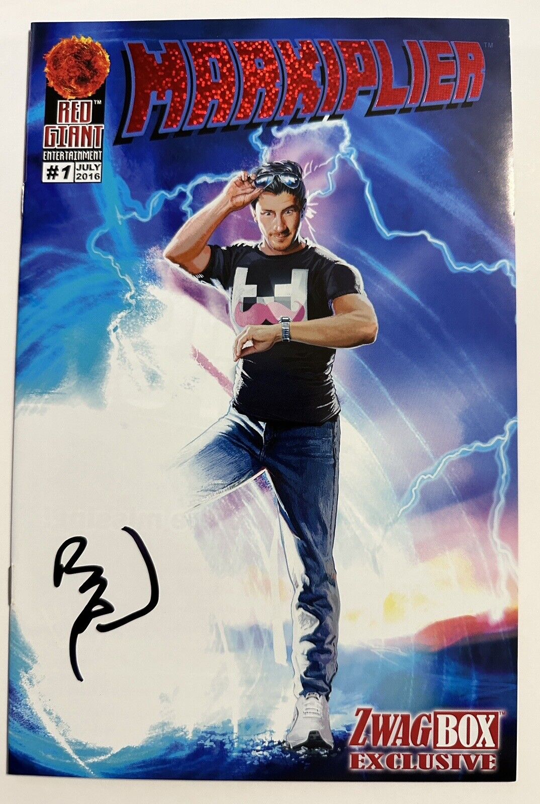 Markiplier #1 2017 Red Giant Zwag Box Exclusive Comic Signed by Benny Powell