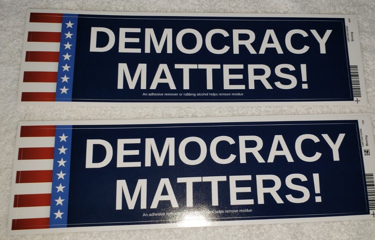 Democracy Matters Bumper Sticker, Show support for American Democracy in 2024