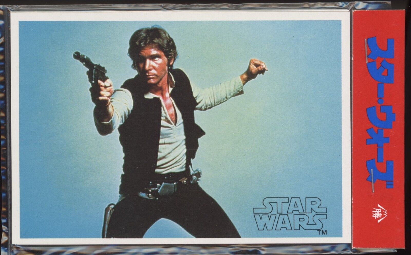 HAN SOLO 1977 Star Wars Japan Topps Yamakatsu Large Sealed Pack of 4 Cards