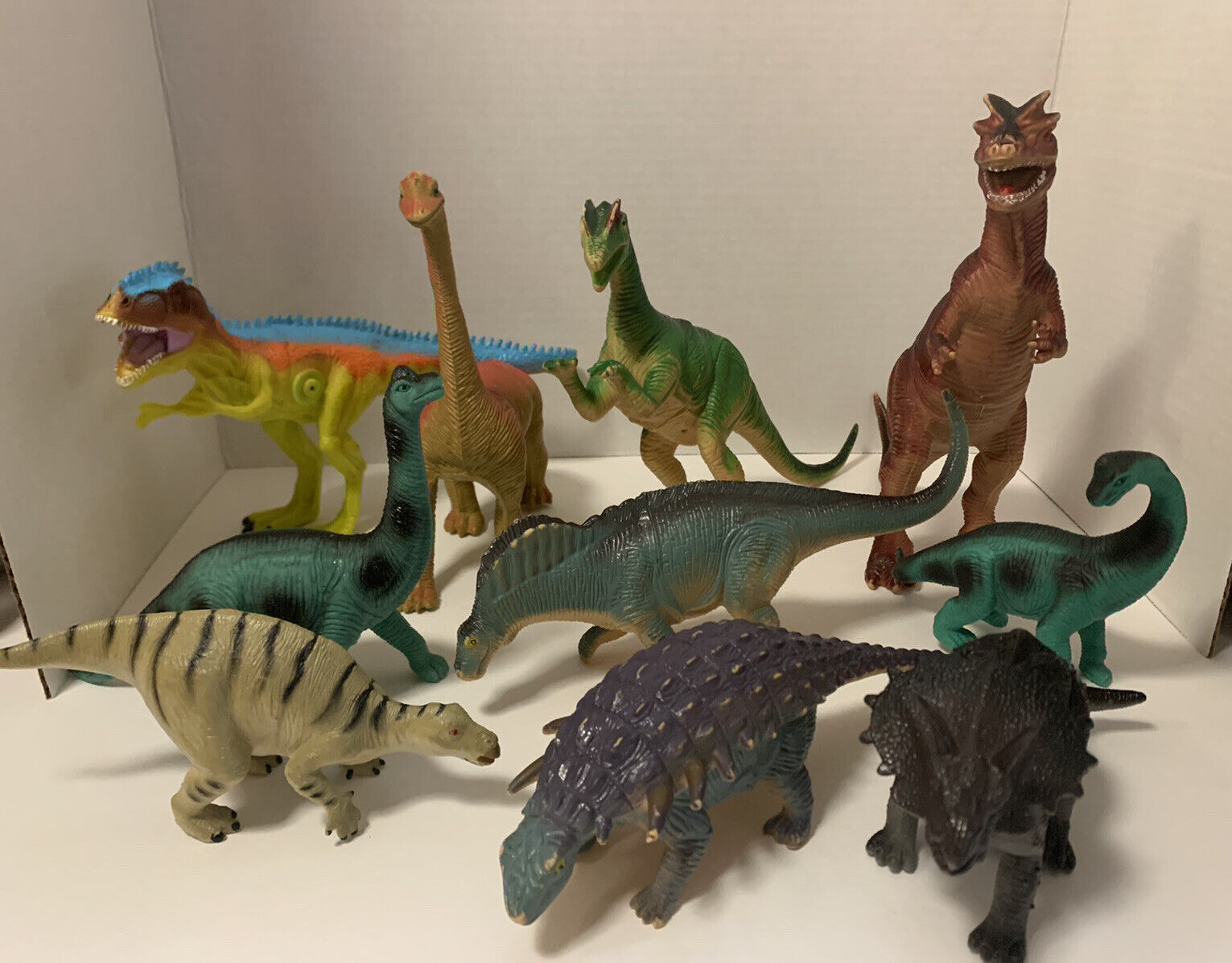 Vintage Mixed Lot Dinosaur Lot 80s 90s Plastic Figures T Rex Triceratops Raptor